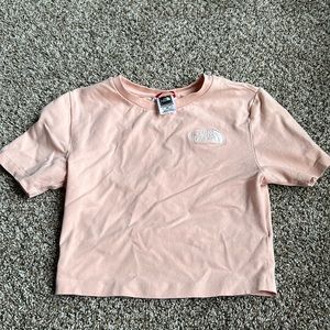 the north face cropped peach tshirt